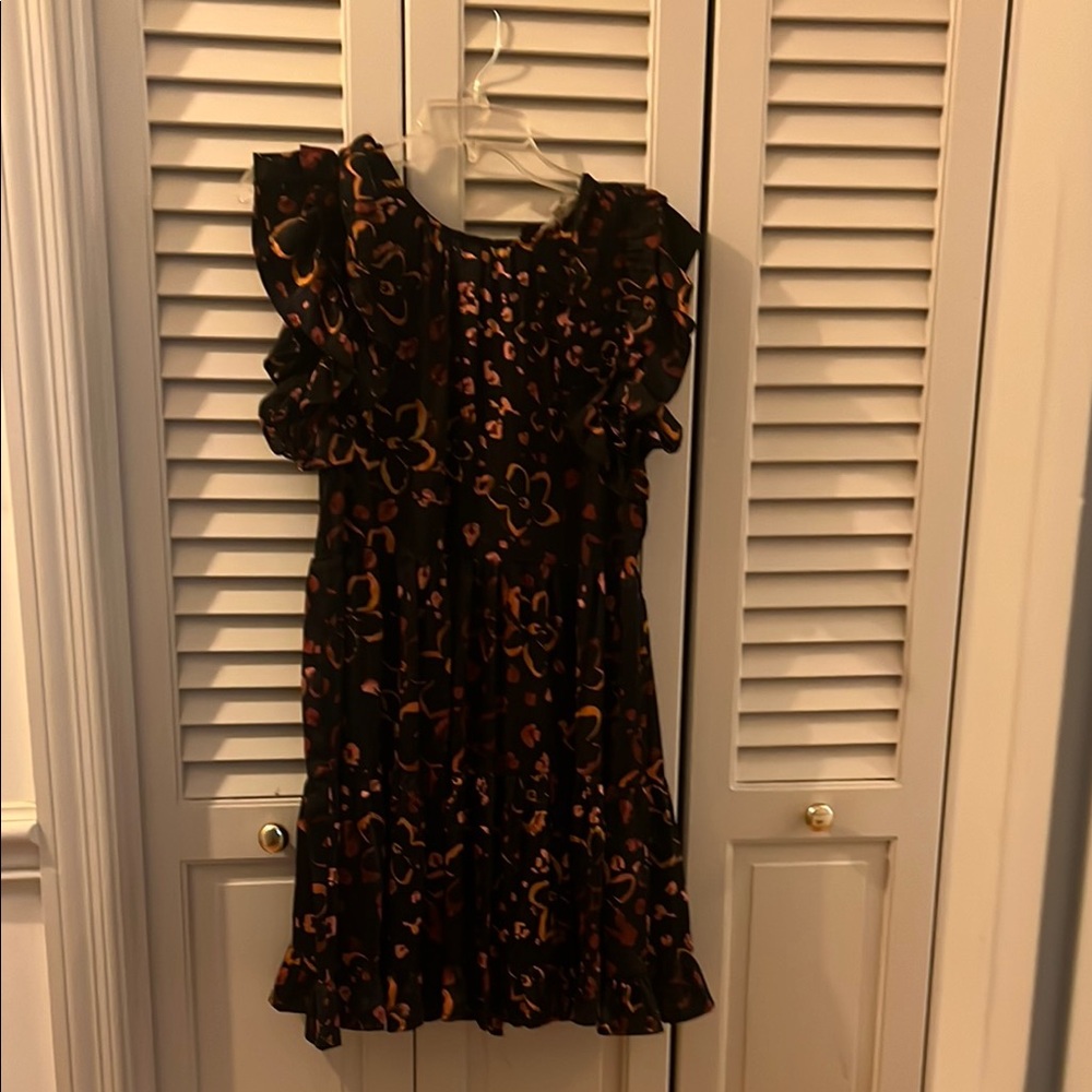 Entro Black and Brown Ruffled Tiered Sundress